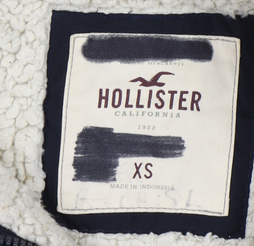 Hollister Women's XS Black Puffer Hooded Waistcoat