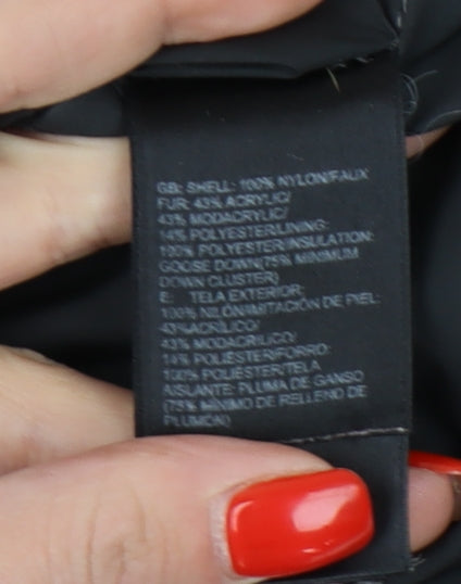 The North Face Women's Blue Parka Coat with Fur Trim