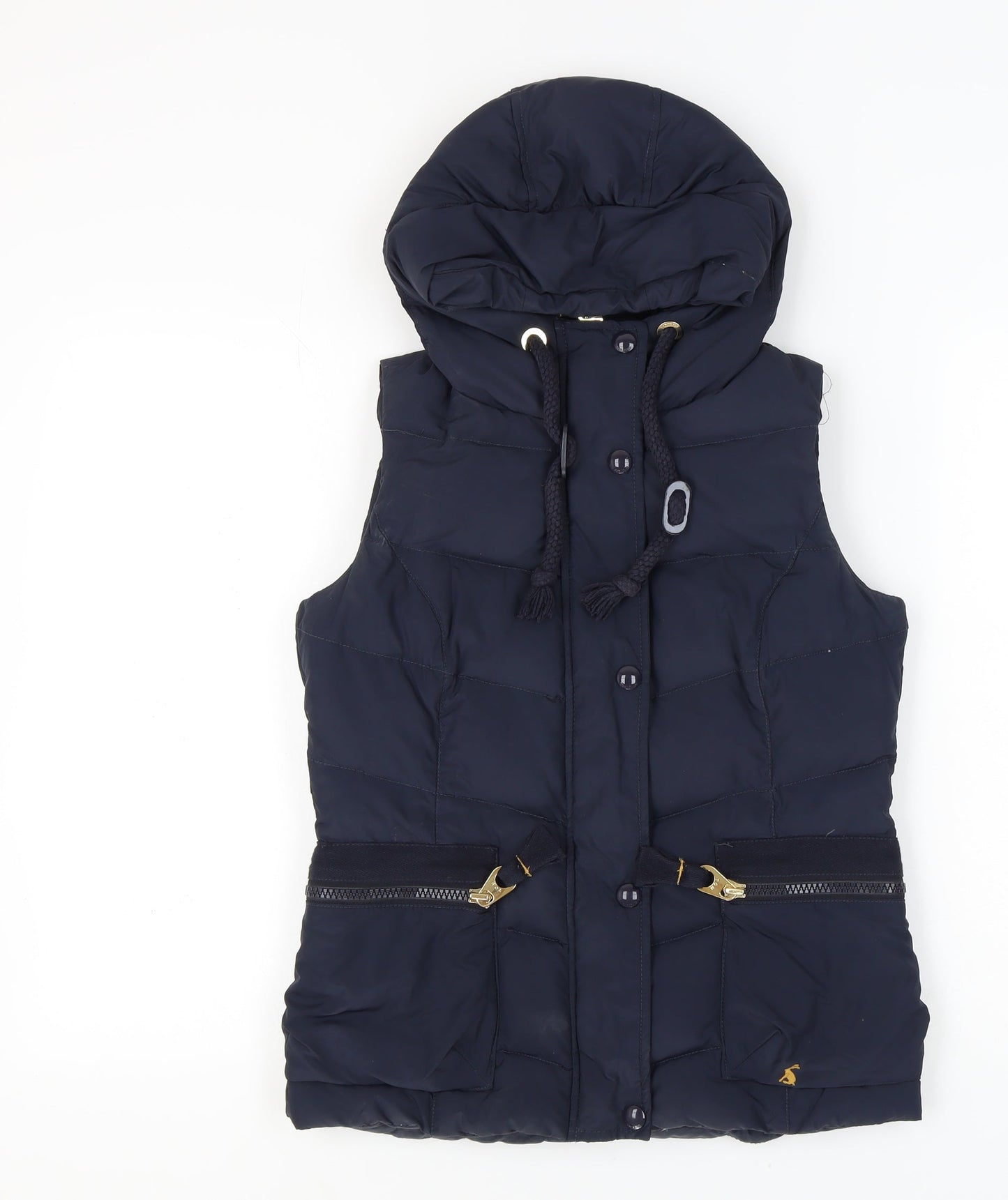 Joules Women's Navy Puffer Waistcoat, Size 8, Hooded