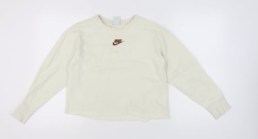 Nike Girls Ivory XL Pullover Sweatshirt Long Sleeve Casual
