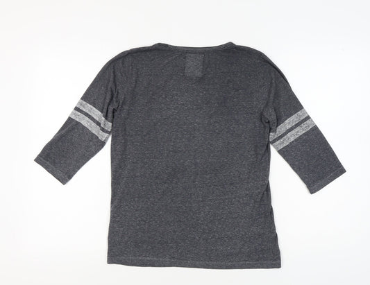 Superdry Unisex Grey Ringer T-Shirt, Size S, Casual Wear