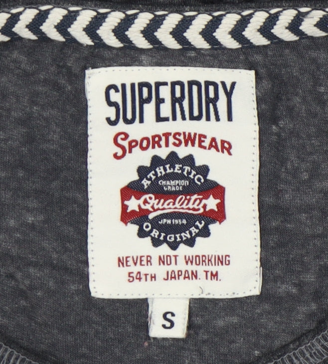 Superdry Unisex Grey Ringer T-Shirt, Size S, Casual Wear