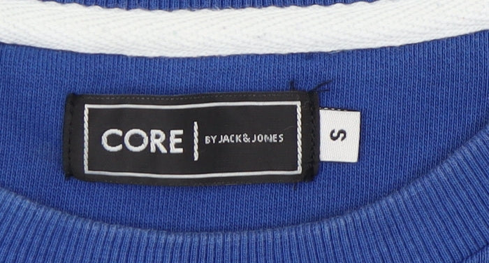 Jack & Jones Men's Blue Crew Neck Logo Sweatshirt Size S