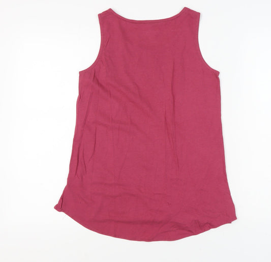 Fatface Women's Pink Tank Top, Size 8, Round Neck