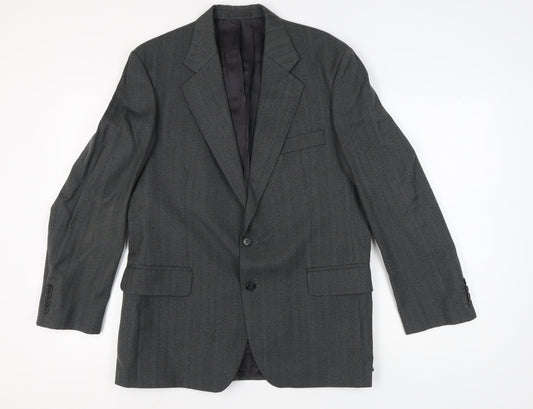 Magee Men's Grey Striped Wool Blazer Size 42R