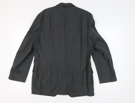 Magee Men's Grey Striped Wool Blazer Size 42R