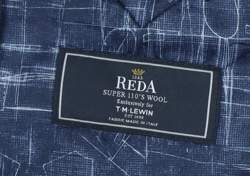 T.M. Lewin Men's Blue Wool Blazer Size 39 Regular