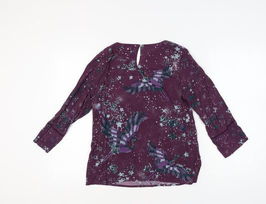 Womens UK Size 10 White Stuff Purple Viscose Blouse
