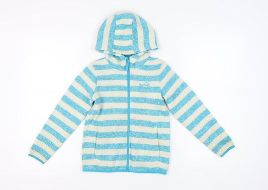 Peter Storm Girls Blue Striped Hoodie 7-8 Years