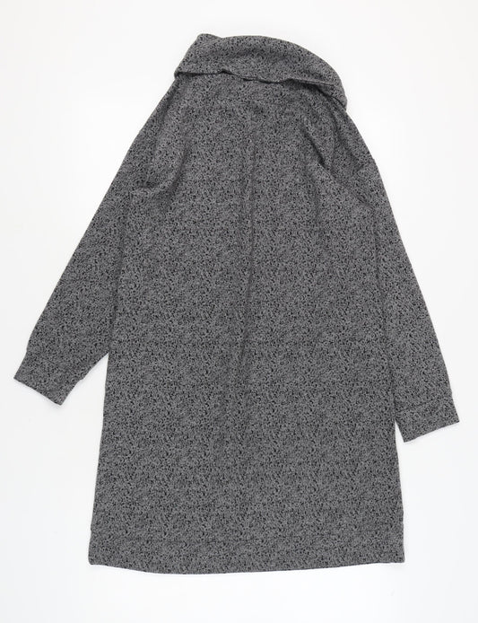 White Stuff Women Grey Long Sleeve Knit Cowl Neck Dress