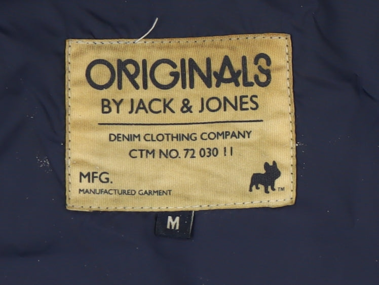 Jack & Jones Men's Blue Hooded Puffer Jacket M