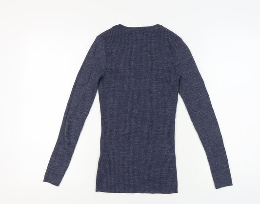 Fat Face Women's Blue Crew Neck Pullover Jumper Size 8