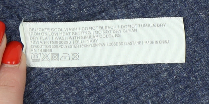 Fat Face Women's Blue Crew Neck Pullover Jumper Size 8