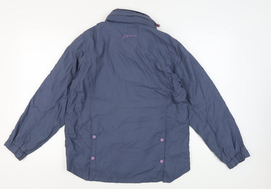 Womens UK Size 10 Regular Joules Blue Nylon Blend Jacket