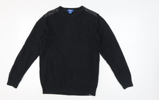 Additional front view of Adidas Men's Black Medium jumper Casual Knit