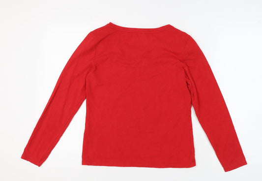 Tommy Hilfiger Women's Red Long Sleeve T-Shirt (S)