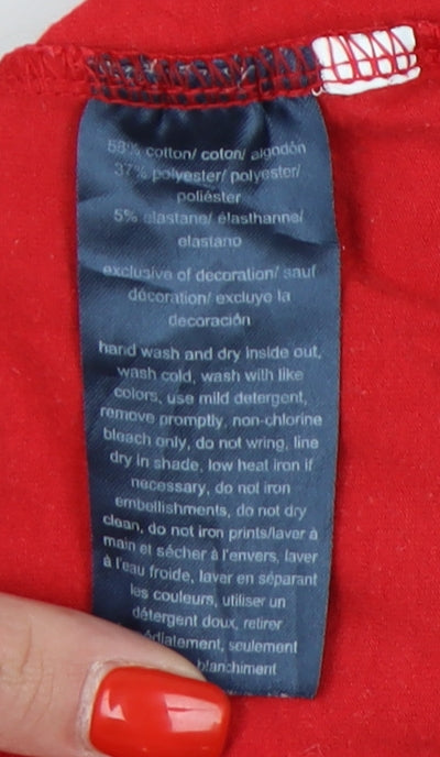 Tommy Hilfiger Women's Red Long Sleeve T-Shirt (S)