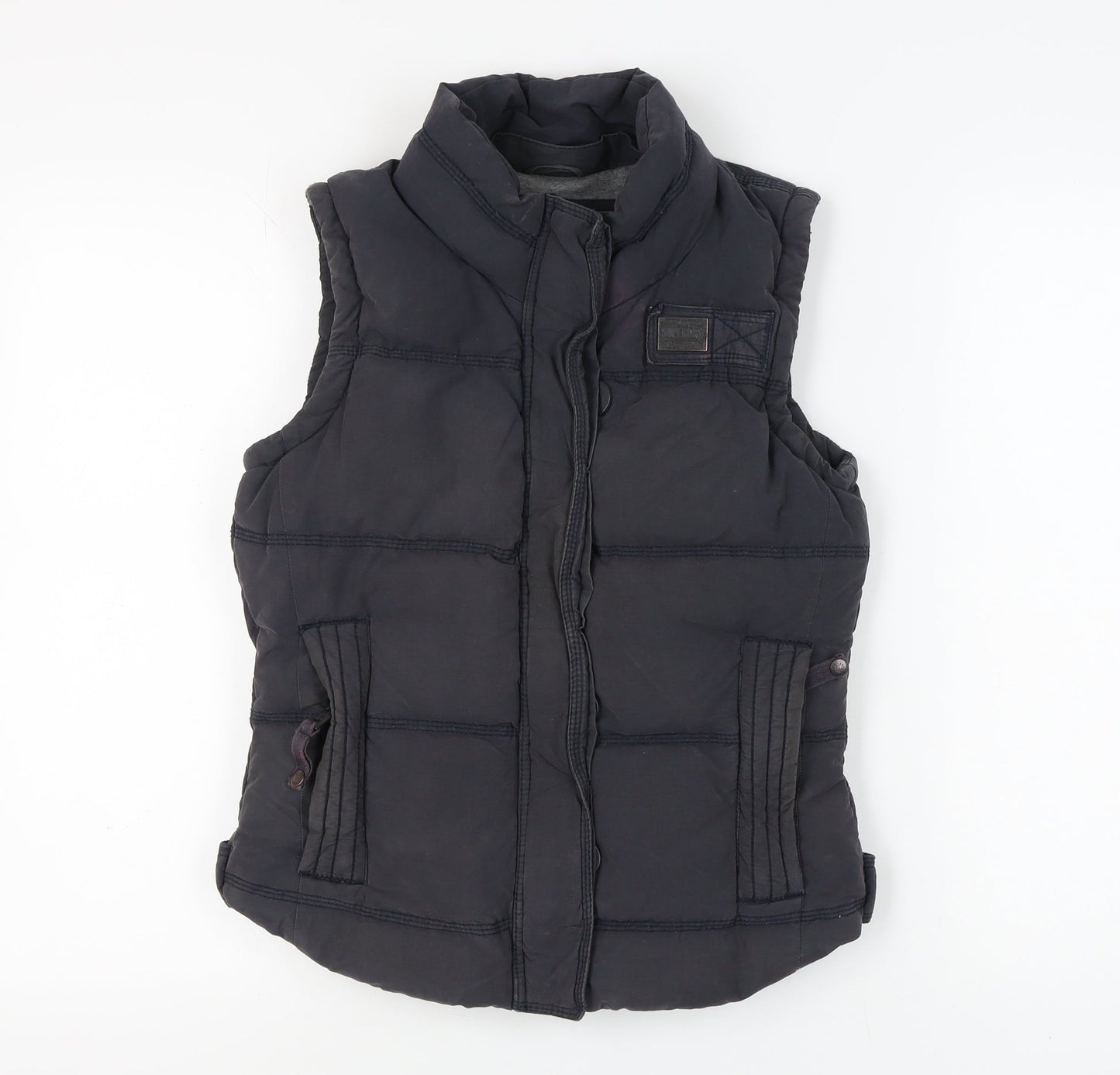 Superdry Women's Black Waistcoat S Puffer Jacket