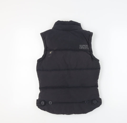 Superdry Women's Black Waistcoat S Puffer Jacket