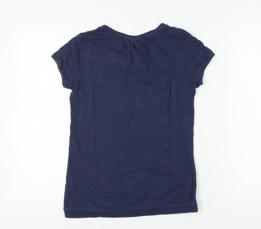 Fat Face Women's Blue Geometric T-Shirt Size 8