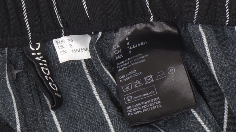 Divided Women's Black Striped Trousers Size 8