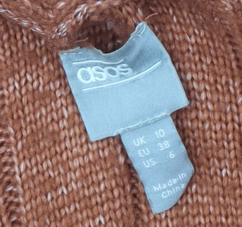 Close-up detail of ASOS Women's Brown Cardigan, size 10