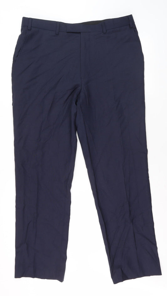 Austin Reed Men's Blue Wool Dress Pants 36S