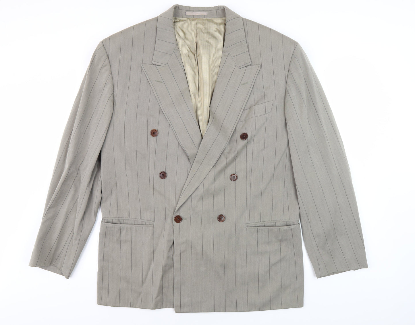 Hugo Boss Men's Grey Wool Blazer, Striped, Medium