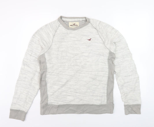 Hollister Men's Grey Medium Crew Neck Jumper