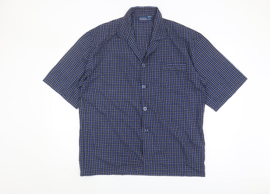 Champion Men's Blue Check Button-Up Shirt M
