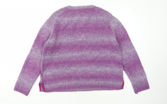 White Stuff Women's Purple Striped Jumper Size 18