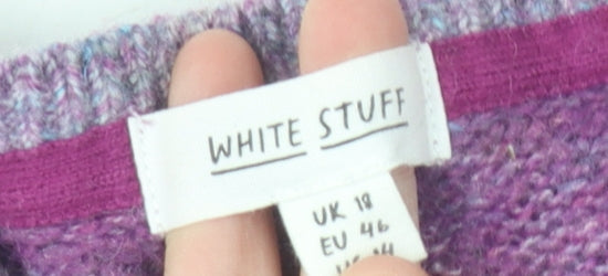 White Stuff Women's Purple Striped Jumper Size 18