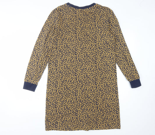 Boden Women's Leopard Print Long Sleeve T-Shirt Dress Size 12