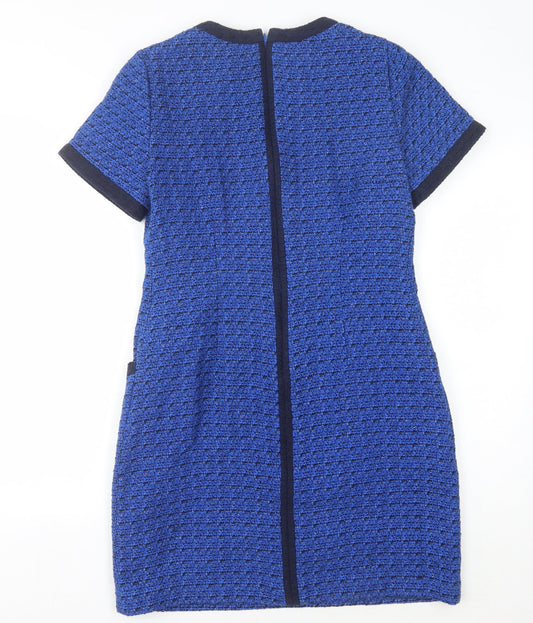 Boden Women Blue Check Shift Dress Size 12