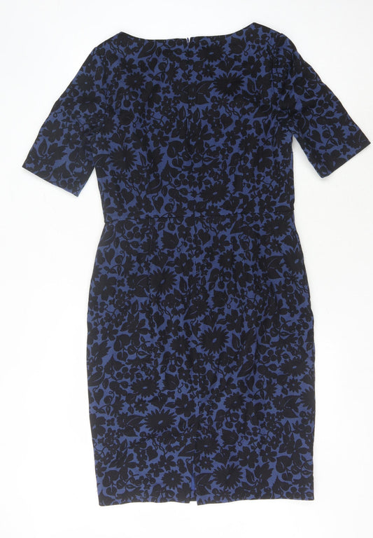 Boden Women's Blue Floral Sheath Dress Size 10