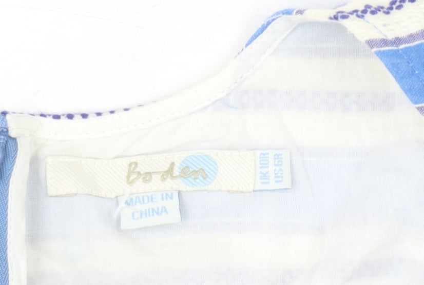 Boden Women Blue Striped Sleeveless Dress Size 10
