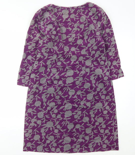 Boden Women's Purple Floral Cotton Dress Size 10