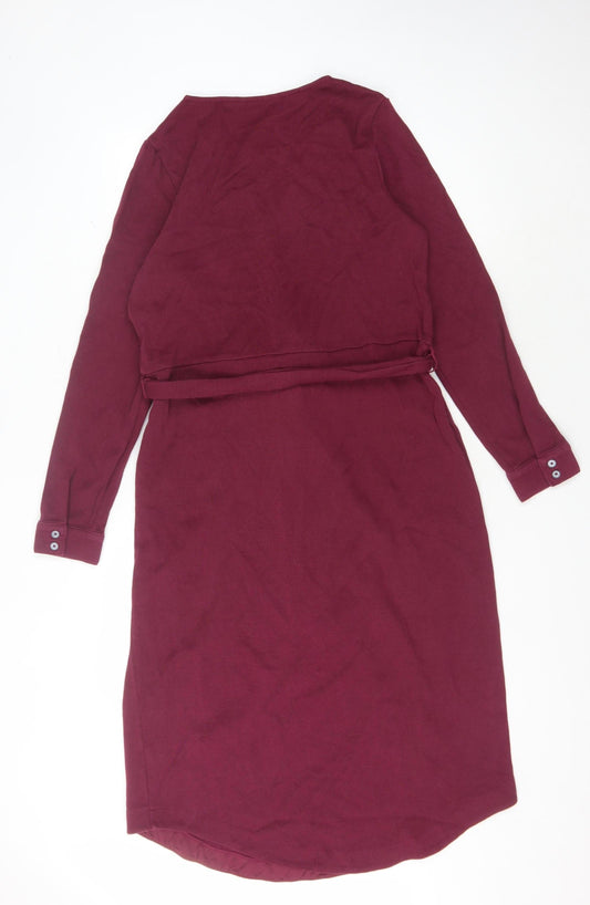 Boden Women's Red V-Neck Wrap Dress Size 12