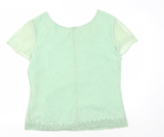 Womens UK Size 14 Jacques Vert Green Polyester Blouse