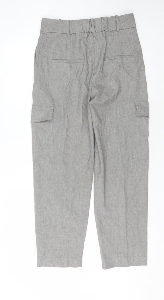 MNG Women's Grey Cargo Trousers Size 8 Casual