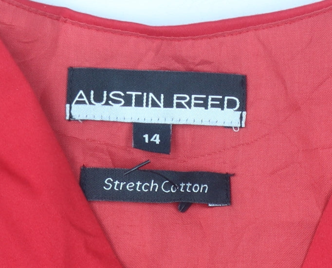 Austin Reed Women's Red Sleeveless Dress, Size 14