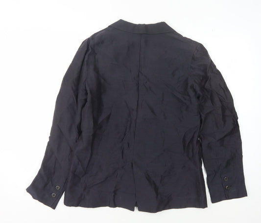 Whistles Women's Black Double-Breasted Suit Jacket Size 12
