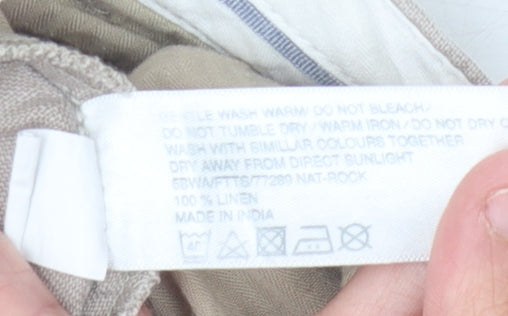 FatFace Beige Women's Trousers Size 14 Linen