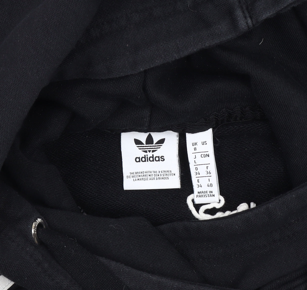 Adidas Women's Black Hoodie, Size 8, Logo, Pullover