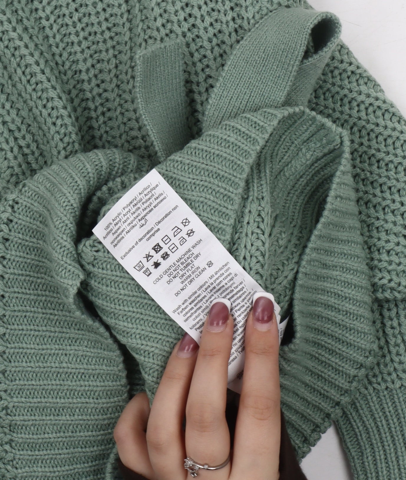Brand and care label for Only Women's Green Wrap Jumper XS
