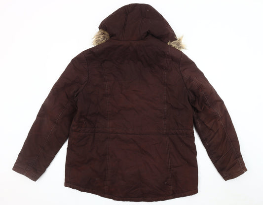 Dorothy Perkins Women's Brown Parka Jacket Size 18