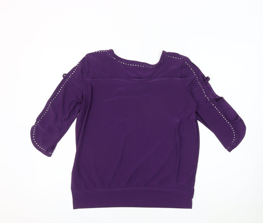 Womens UK Size M Klass Purple Polyester Blend Blouse