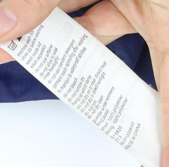 Mountain Warehouse Women's Blue Long Rain Coat Size 16