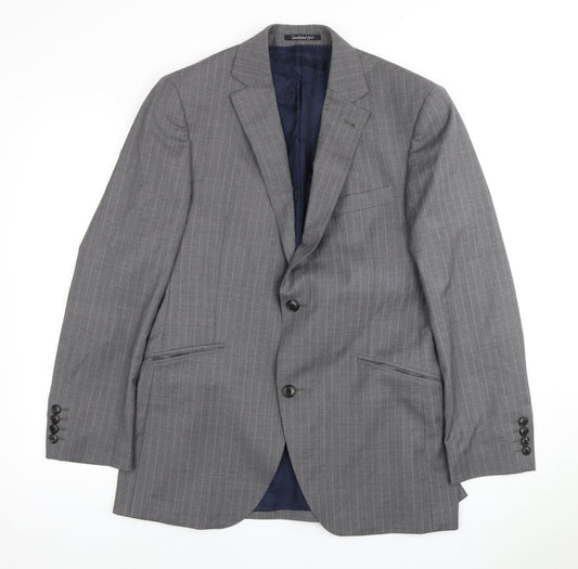 Austin Reed Men's Grey Striped Blazer 40R Notch Lapel