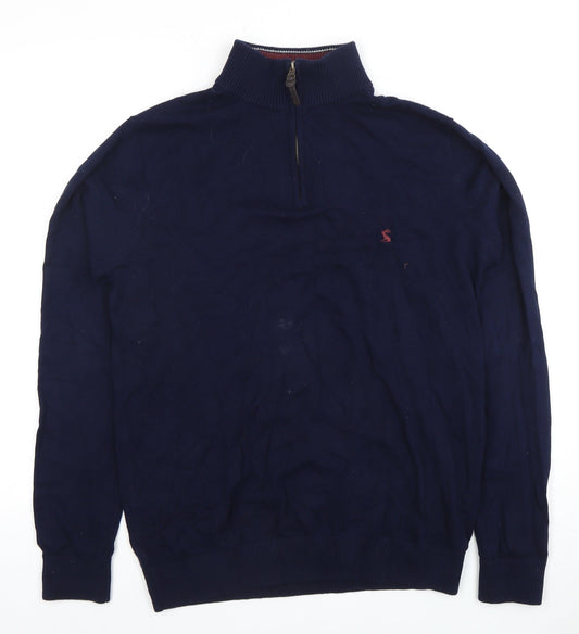 Joules Men's Blue Small Full Zip Cotton Jumper